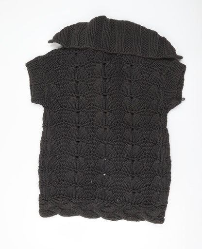 Ted Baker Womens Black Size 12 Chunky Knit Cotton Shrug