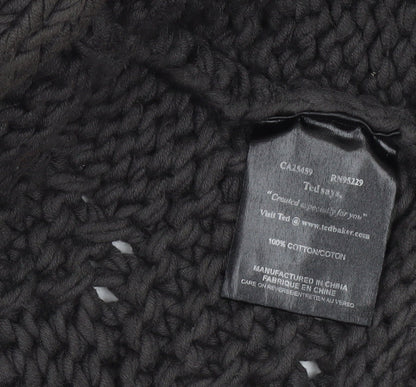Ted Baker Womens Black Size 12 Chunky Knit Cotton Shrug