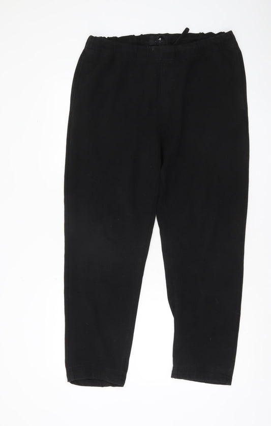 H&M Women’s Black Regular Fit Elastic Waist Trousers L