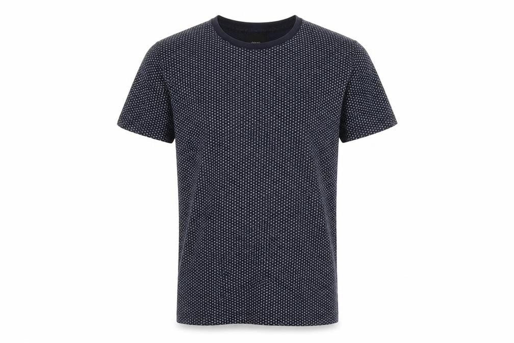 Burton Menswear Men’s Blue Geometric Crew Neck T-Shirt Size S