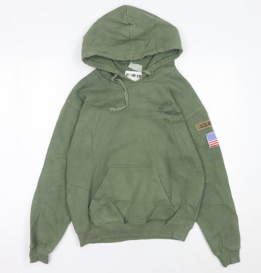 Topshop Women’s Green Hoodie Size 8 Pullover USAF Military Logo