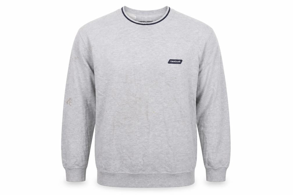 Reebok Mens Grey L Sweatshirt Pullover Logo Sportswear