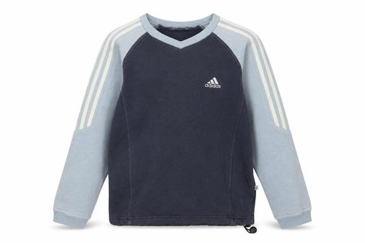 Adidas Boys Blue Pullover Sweatshirt 10 Years V-Neck Logo Sportswear