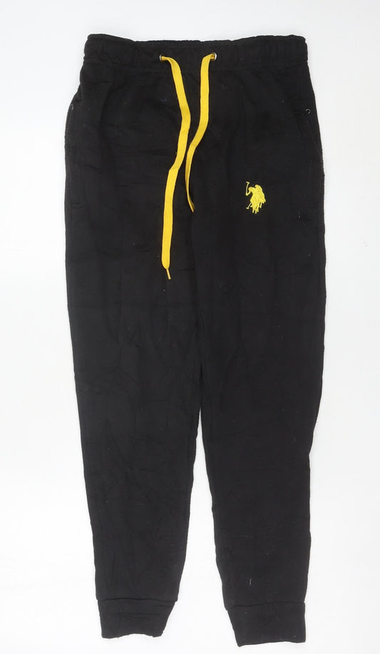 U.S. Polo Assn. Men's Black Jogger Trousers Small Regular Fit