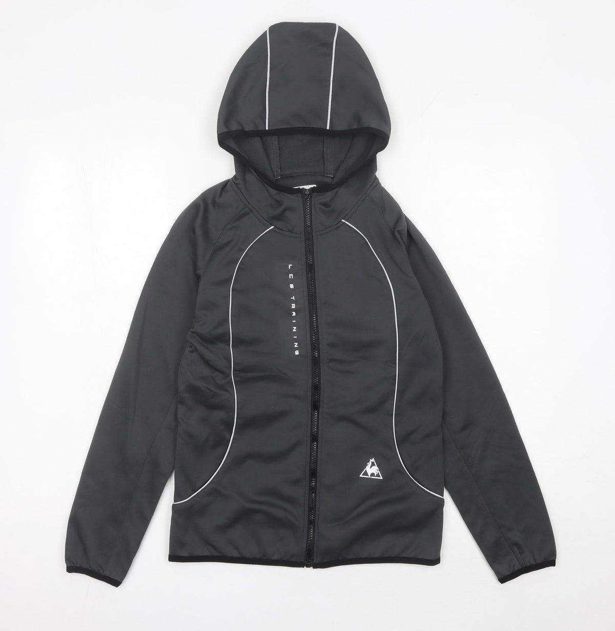 Le Coq Sportif Womens Black Size 8 Track Jacket Hooded Full Zip