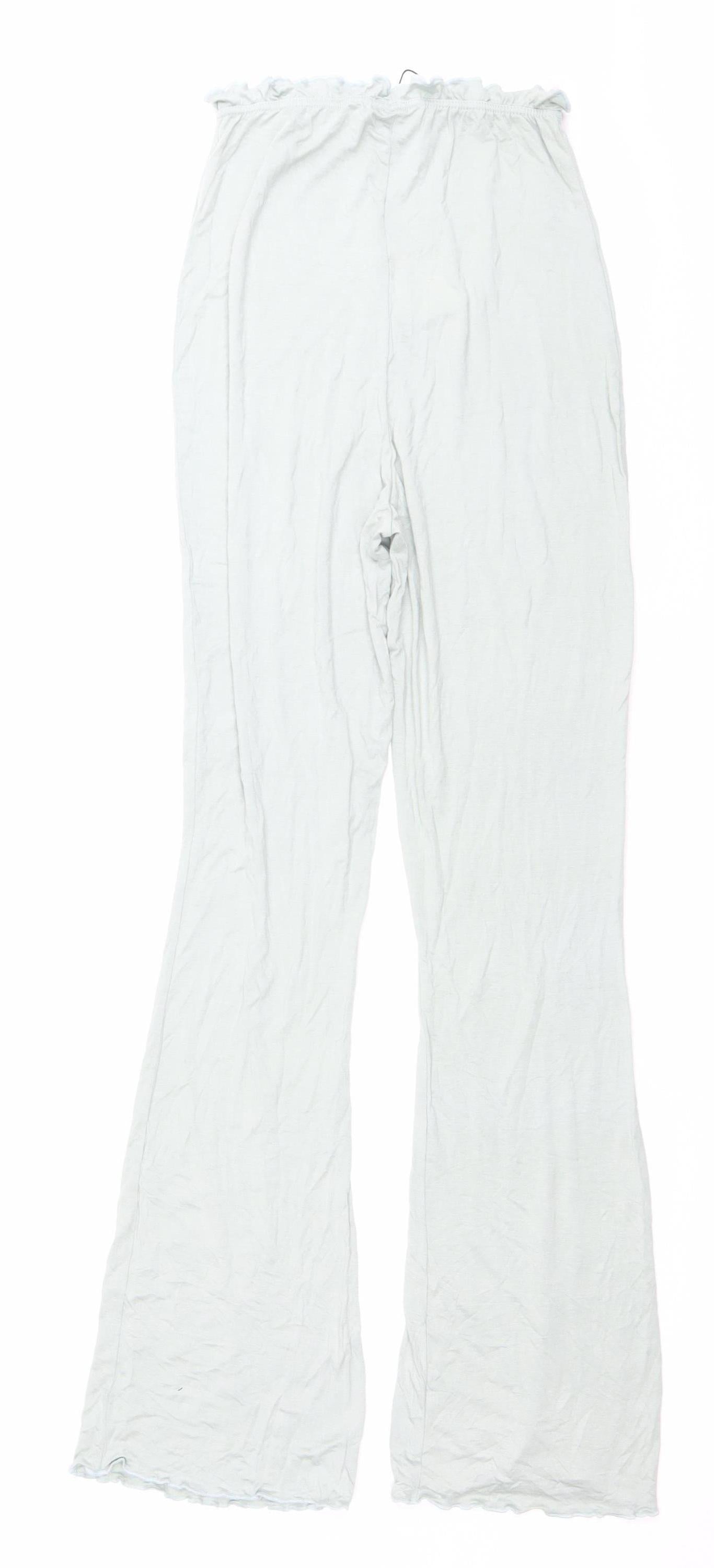 Missguided Women’s Green Wide-Leg Stretch Trousers Size 10