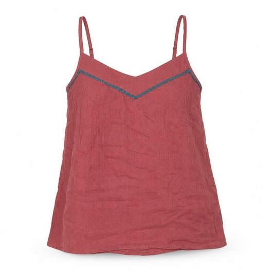 FatFace Women’s Pink Cotton Camisole Tank Top Size 8 V-Neck