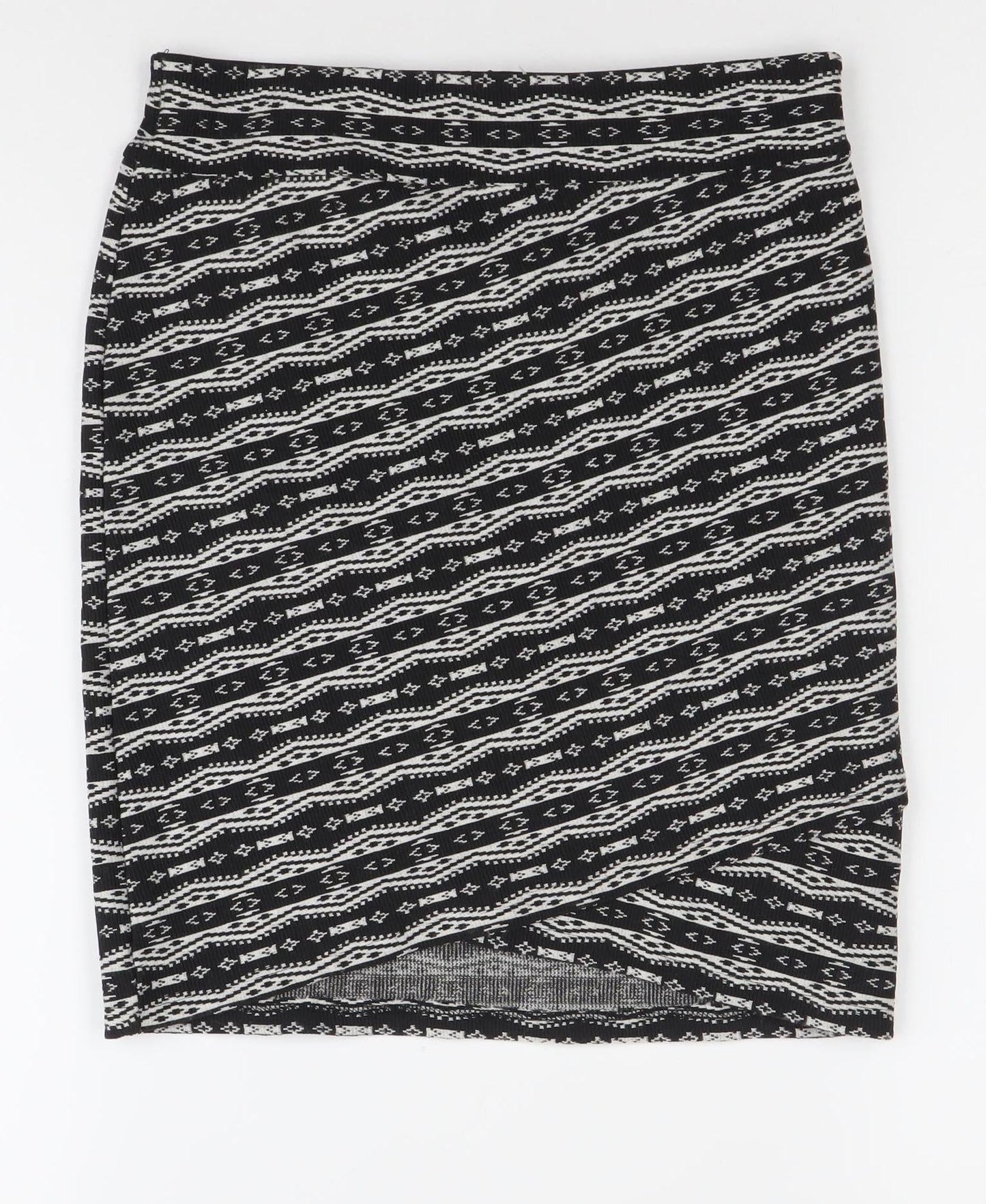 Stradivarius Women’s Black Aztec Print Stretch Pencil Skirt S