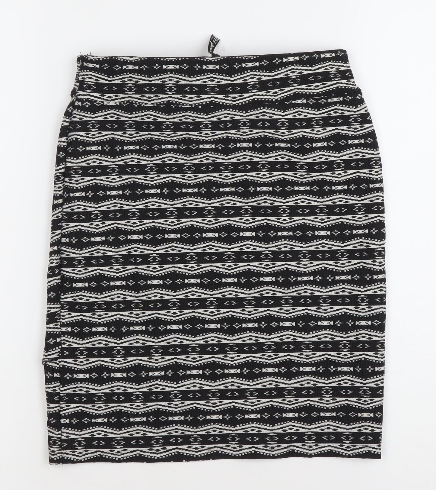 Stradivarius Women’s Black Aztec Print Stretch Pencil Skirt S