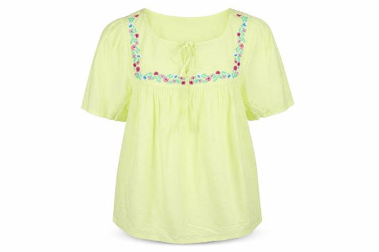 Marks and Spencer Womens Yellow Floral Embroidered Tunic Blouse Size 10
