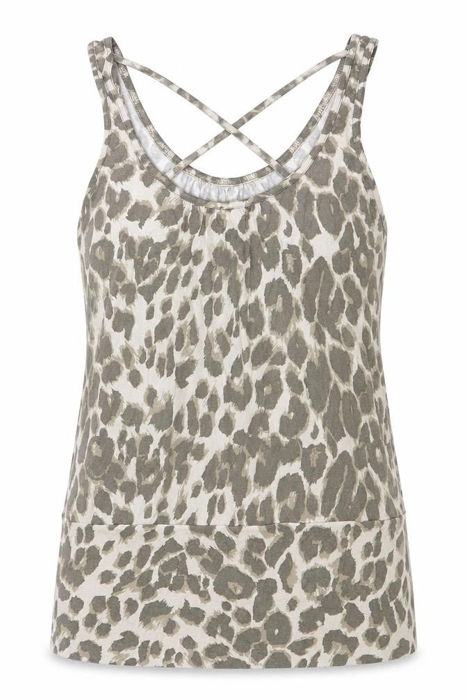 H&M Womens Leopard Animal Print Viscose Tank Top Size S