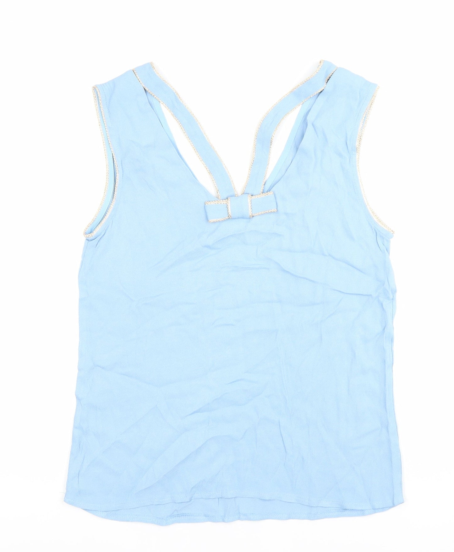 Grace & Mila Womens Blue Sleeveless V-Neck Tank Top M