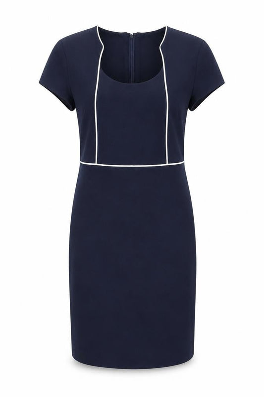 John Lewis Women’s Blue Sheath Dress Size 10 Workwear Short Sleeve