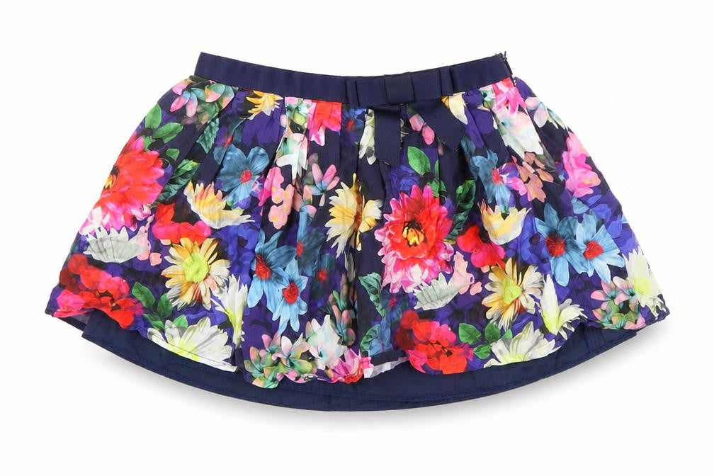 Marks & Spencer Girls Multicoloured Floral Pleated Skirt 6-7 Yrs