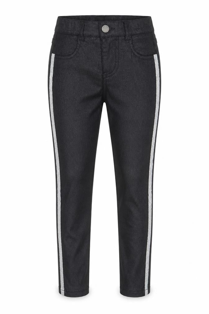 F&F Girls Black Skinny Jeans 4 Years Side Stripe Stretch Denim