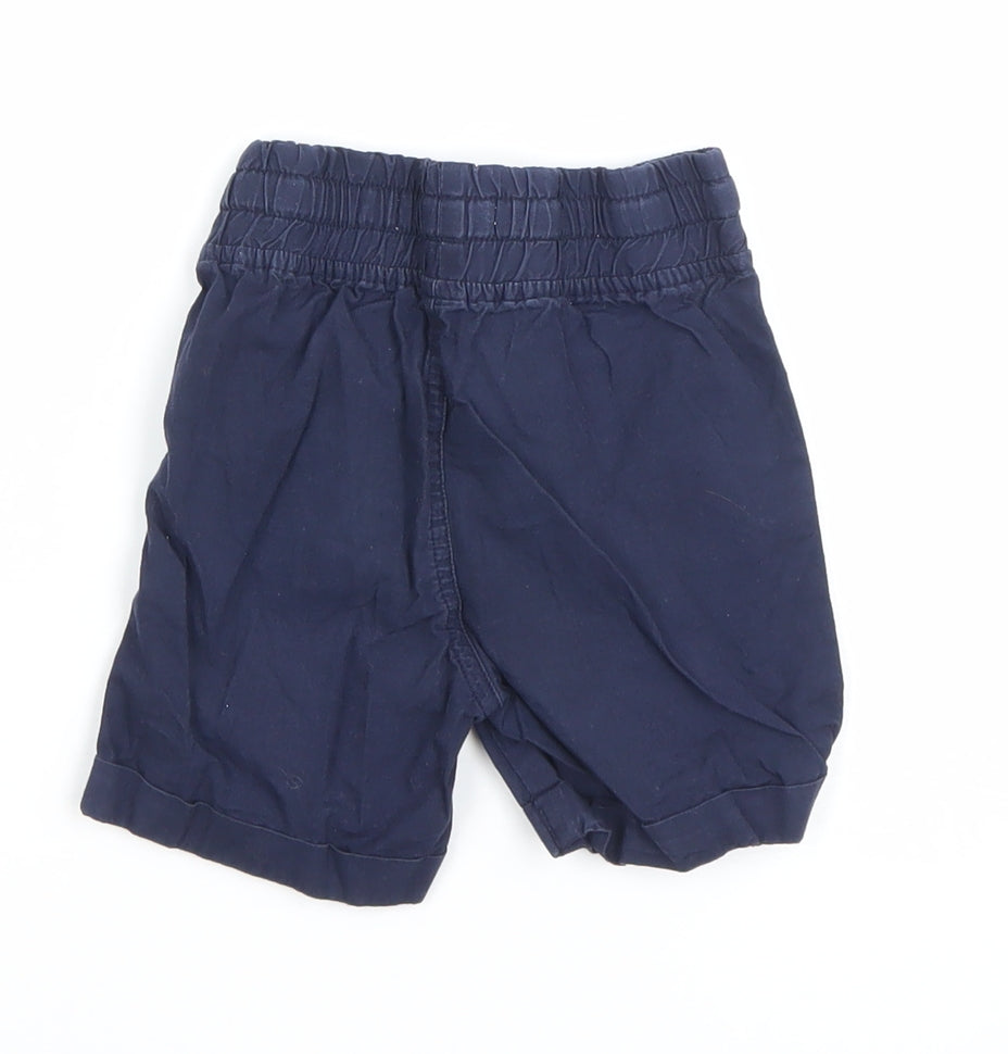 Urban Rascals Unisex Baby Blue Cotton Shorts 12-18M Elastic Waist