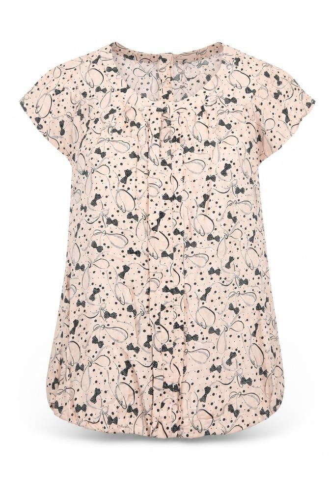 Warehouse Womens Pink Floral Blouse Size 10 Cap Sleeve Tunic