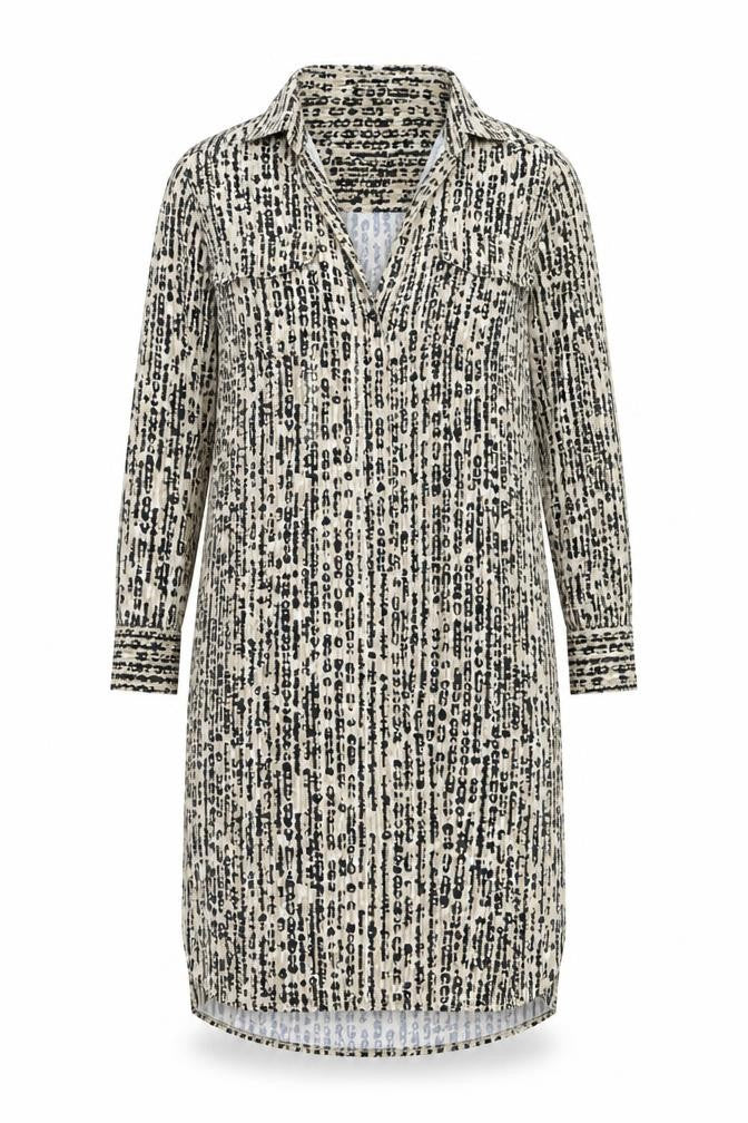 Ellen Tracy Women’s Beige Black Animal Print Wrap Dress M