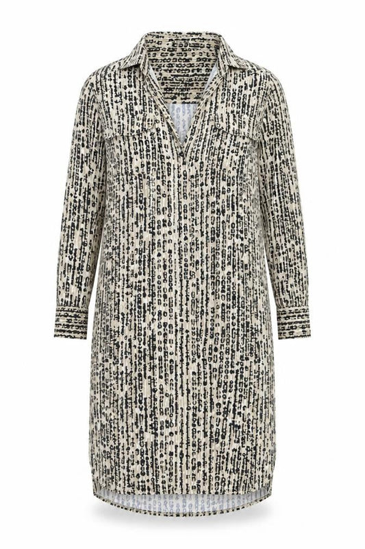 Ellen Tracy Women’s Beige Black Animal Print Wrap Dress M