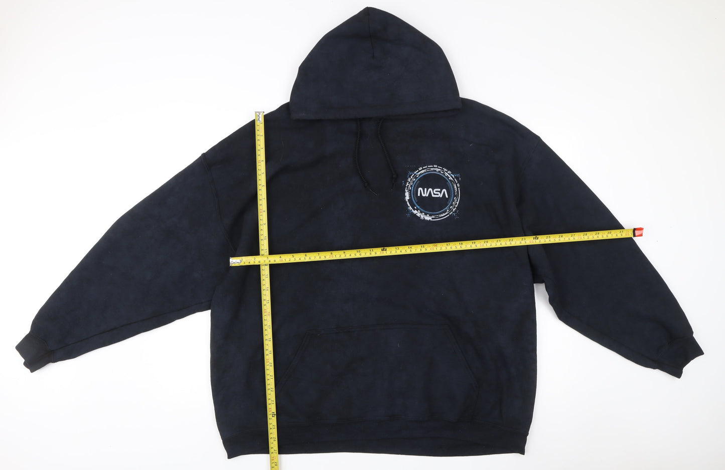 NASA Men's Black Pullover Hoodie Sweatshirt M Logo Space Graphic