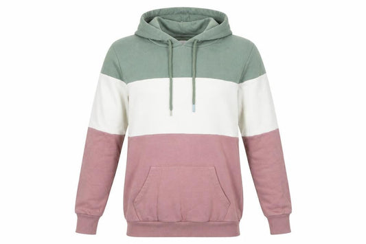 Next Men’s Pullover Hoodie Green White Pink Striped Size S Regular Fit