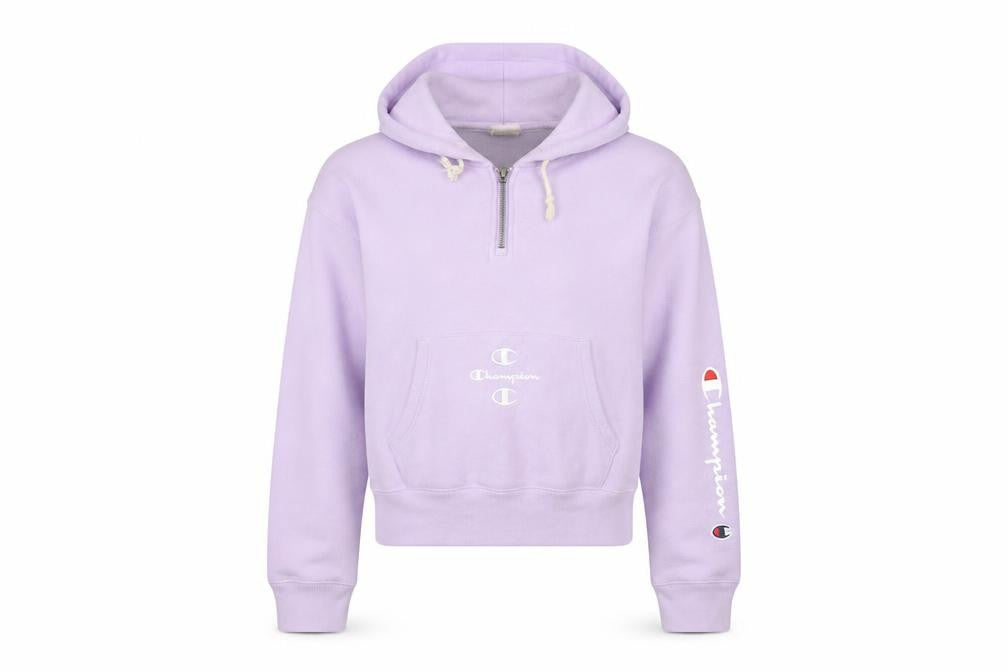 Champion Women’s Purple Small 1/4 Zip Hoodie Sweatshirt