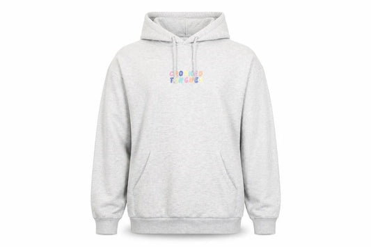 Crooked Tongues Mens Grey Pullover Hoodie L Logo Print Casual