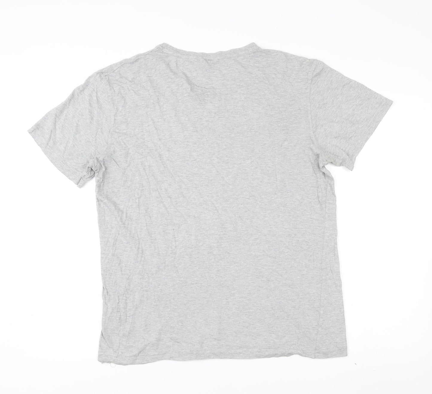Fila Men's Grey Logo Graphic Print Cotton T-Shirt Size L