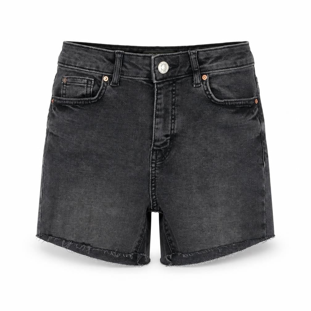 Primark Women Black Denim Cut-Off Shorts Size 8 High Rise