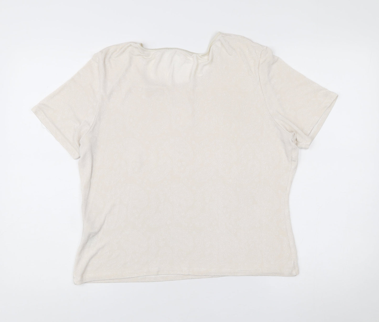 Marks and Spencer Women’s Ivory Paisley Scoop Neck T-Shirt UK 18