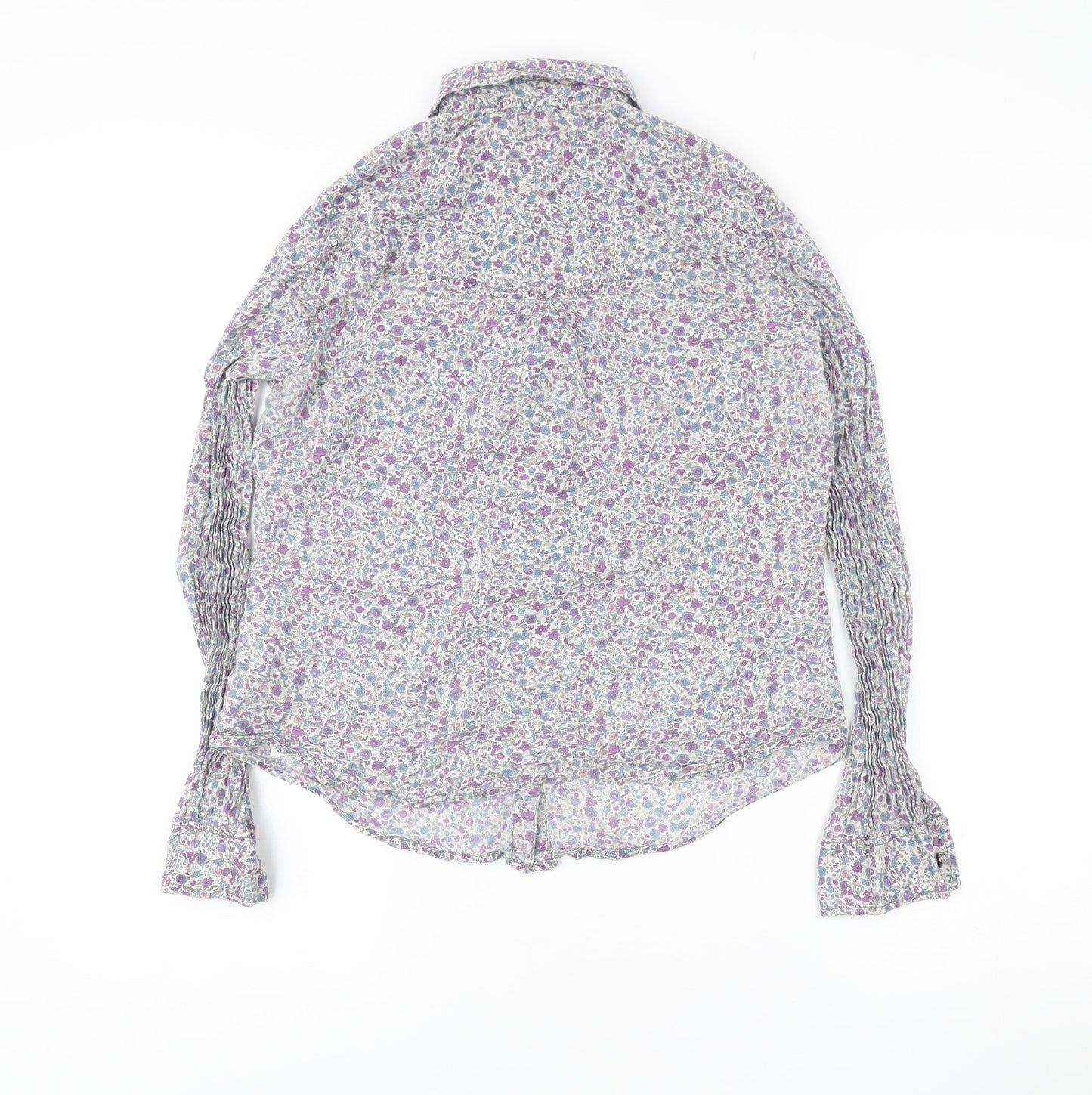 Marks and Spencer Womens Multicoloured Floral Button-Up Shirt UK 10