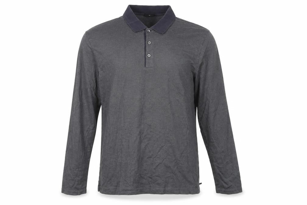 Hugo Boss Mens Grey 2XL Slim Fit Long Sleeve Cotton Polo Shirt