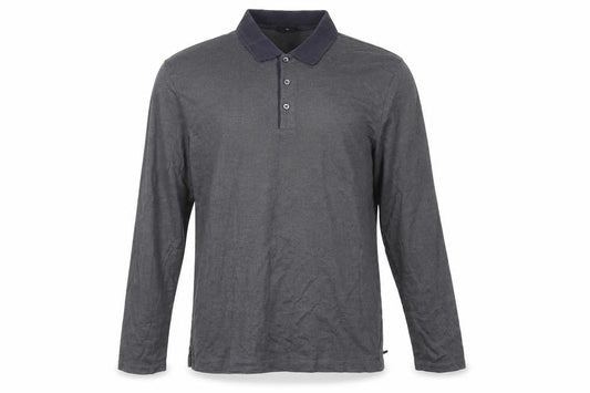 Hugo Boss Mens Grey 2XL Slim Fit Long Sleeve Cotton Polo Shirt
