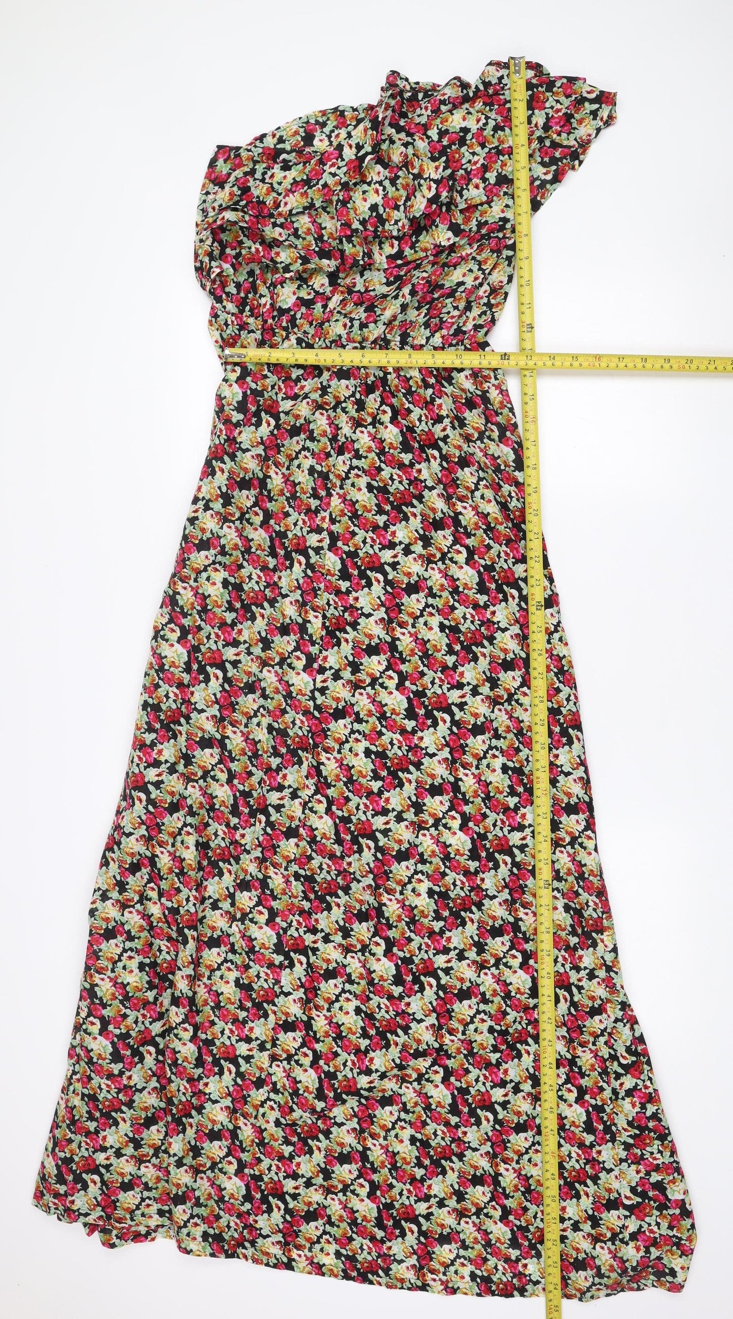 Lila Womens Multicoloured Floral Maxi One Shoulder Dress Size 10