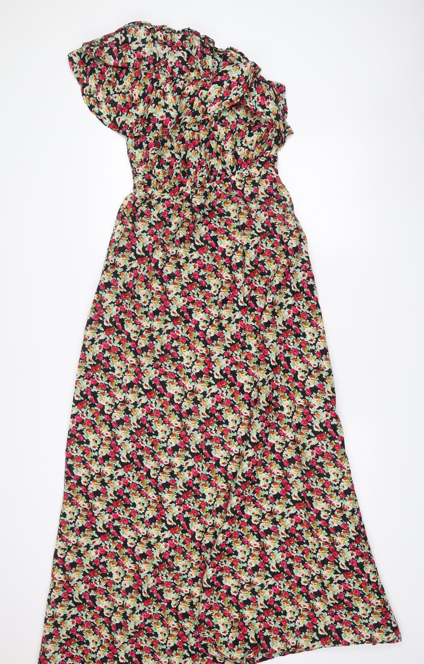 Lila Womens Multicoloured Floral Maxi One Shoulder Dress Size 10