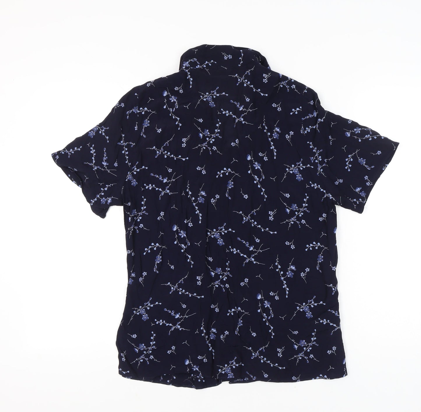 Marks & Spencer Women’s Blue Floral Button-Up Viscose Shirt UK 18