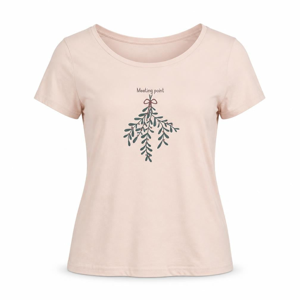Monki Womens Pink XS Scoop Neck Short Sleeve Cotton T-Shirt