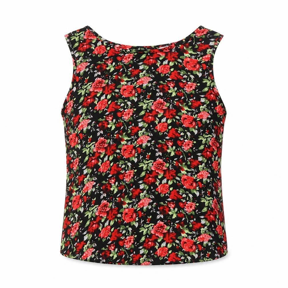 New Look Womens Floral Tank Top Size 8 Multicoloured Sleeveless Camisole