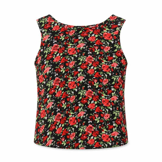 New Look Womens Floral Tank Top Size 8 Multicoloured Sleeveless Camisole