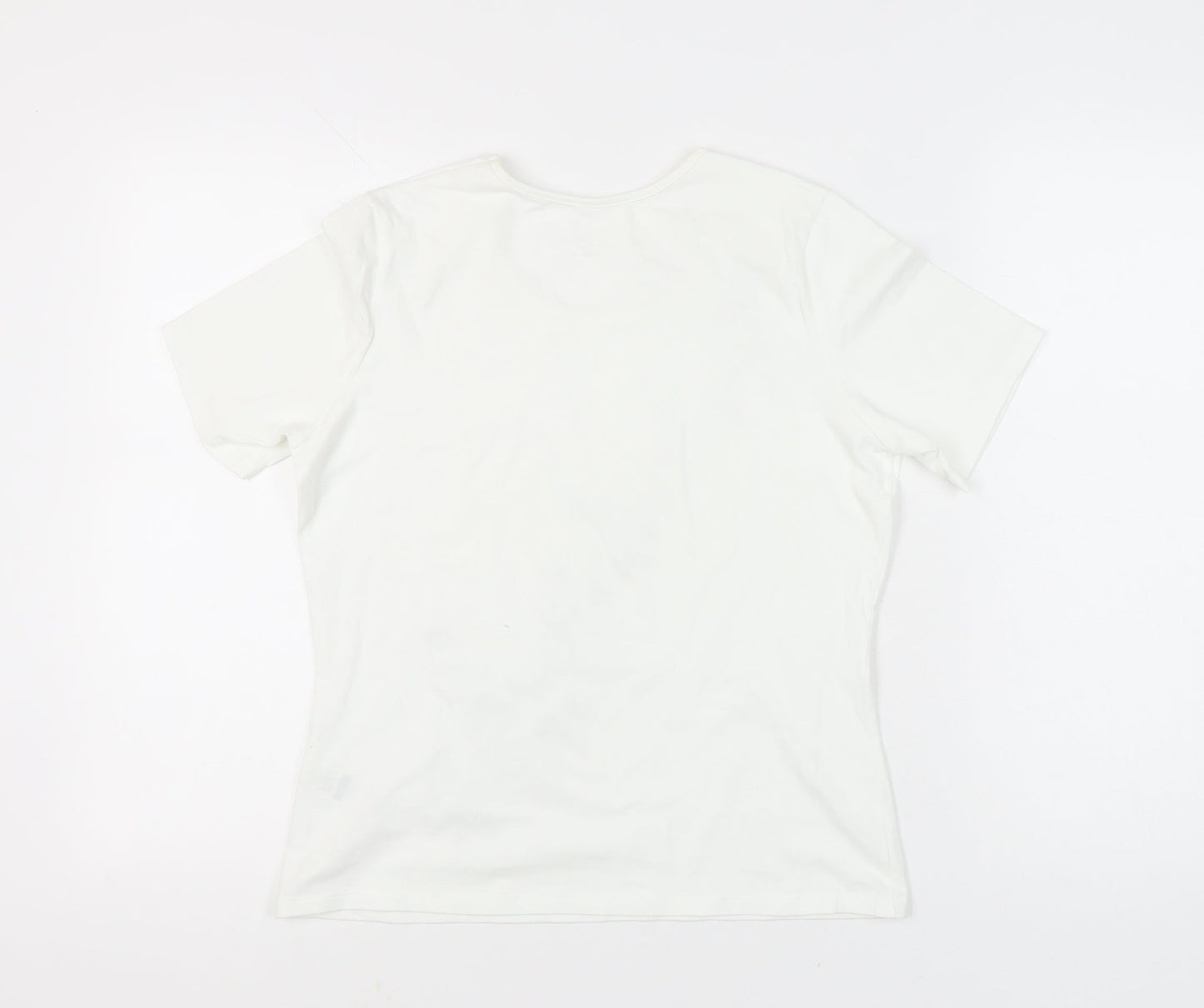 Marks and Spencer Women's White Sequin Floral T-Shirt UK 14