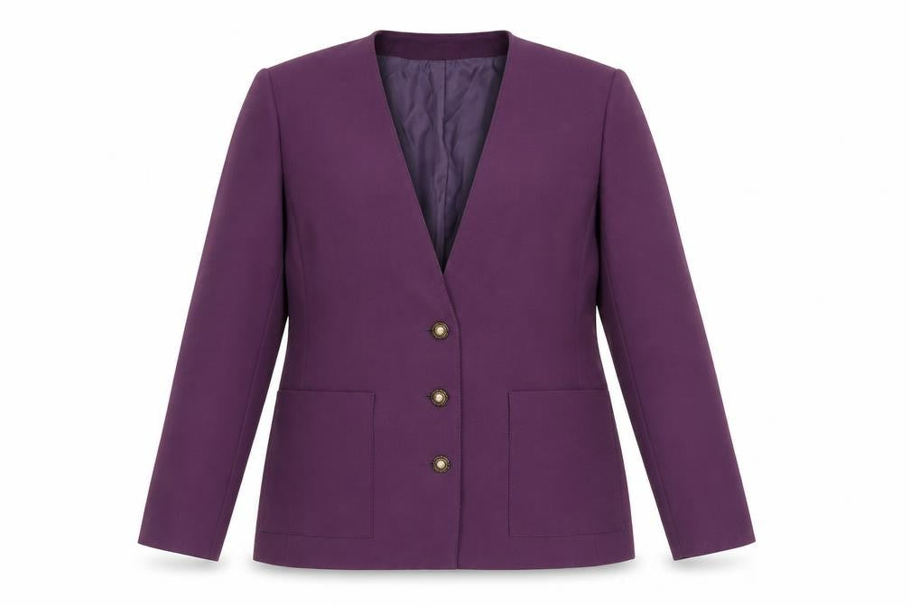 C&A Women Purple Blazer Jacket Size 14 Formal Workwear
