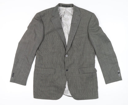 Roy Robson Men’s Grey Striped Wool Blend Blazer Size 48 Regular