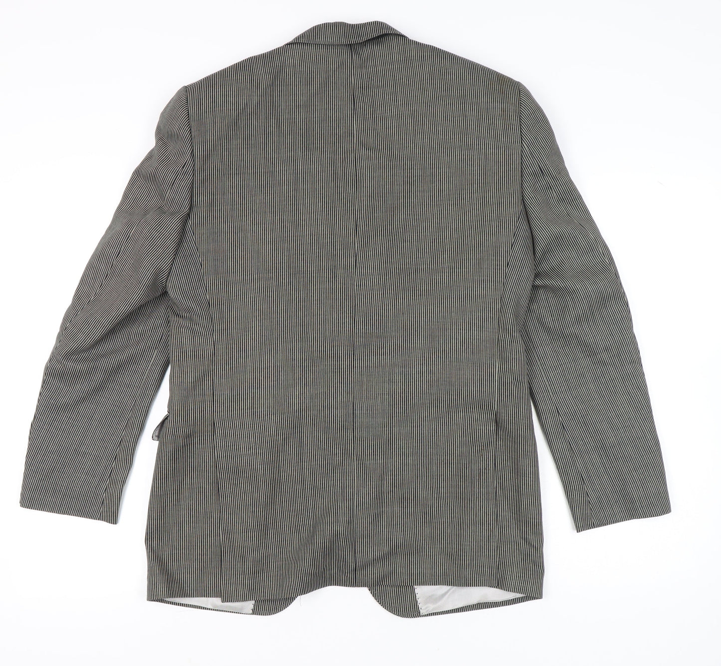 Roy Robson Men’s Grey Striped Wool Blend Blazer Size 48 Regular