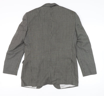 Roy Robson Men’s Grey Striped Wool Blend Blazer Size 48 Regular