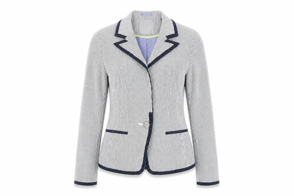 TU Women’s Black Striped Blazer Size 8 Single Breasted Jacket