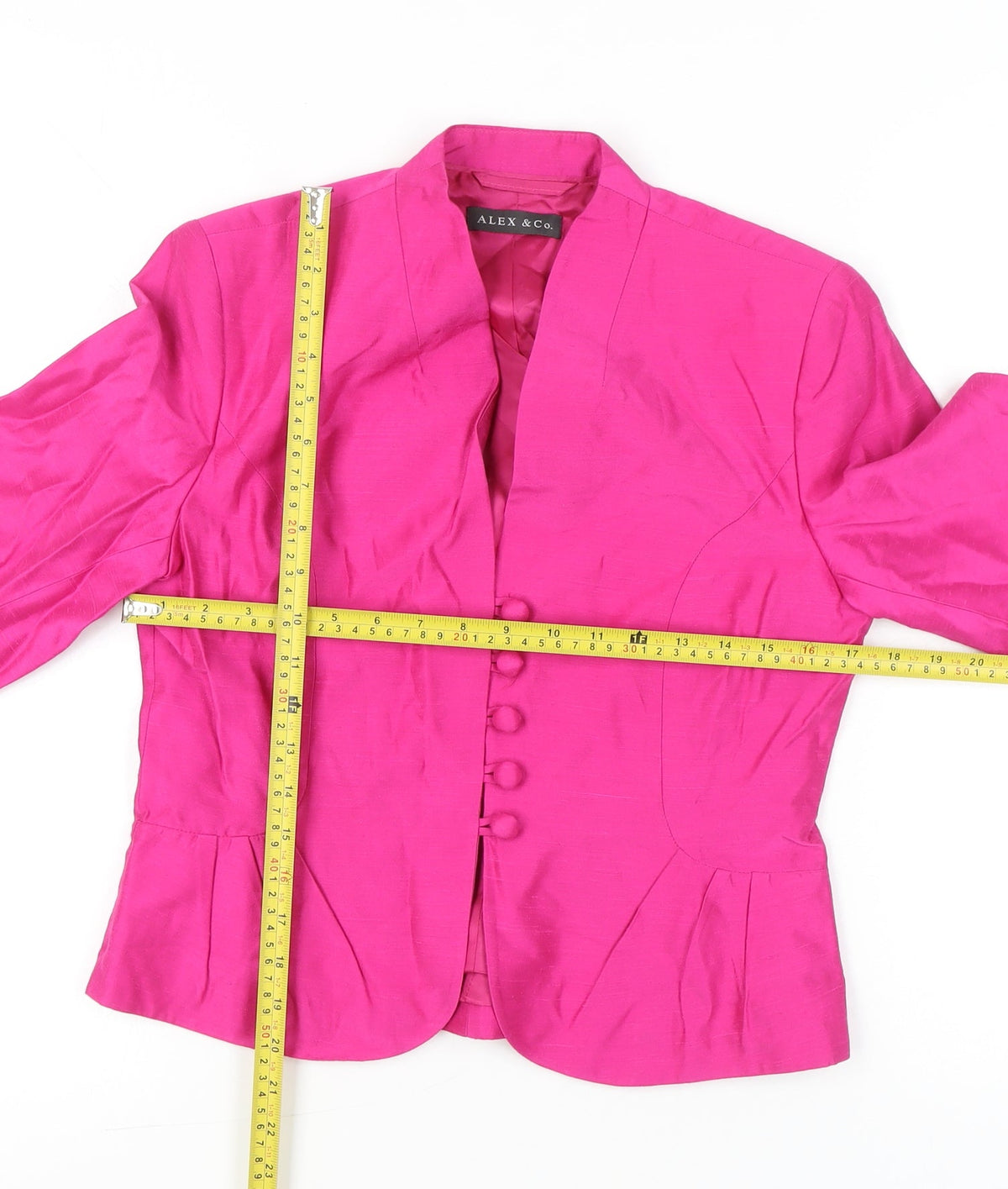 Alex & Co. Womens Pink Silk Blazer Jacket UK 10 3/4 Sleeve