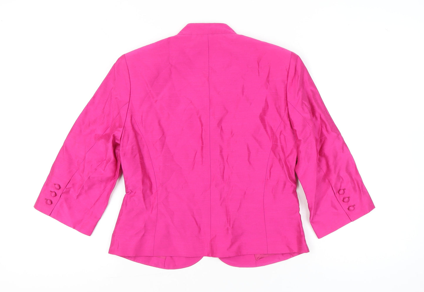 Alex & Co. Womens Pink Silk Blazer Jacket UK 10 3/4 Sleeve