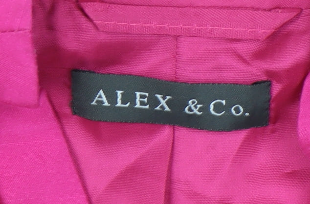 Alex & Co. Womens Pink Silk Blazer Jacket UK 10 3/4 Sleeve
