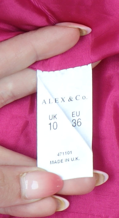 Alex & Co. Womens Pink Silk Blazer Jacket UK 10 3/4 Sleeve