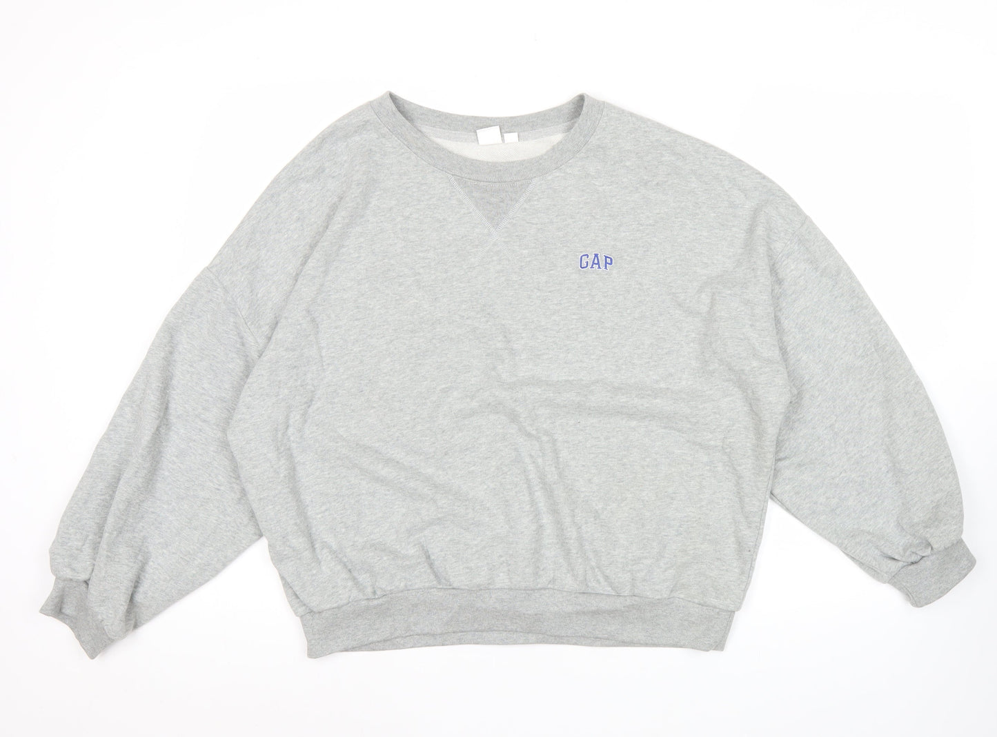 GAP Men's Grey Sweatshirt M Crew Neck Pullover Logo Cotton Blend